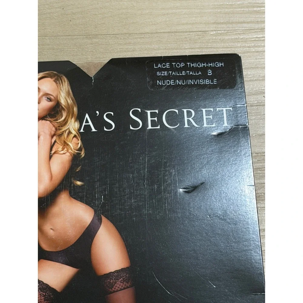 Victoria's Secret Lace Top Thigh-High Nude B Womens Sheer Stay-Up Sexy Hosiery